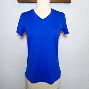 RBX Performance X-Dri Tee Blue V Neck Short Sleeve T Shirt size S